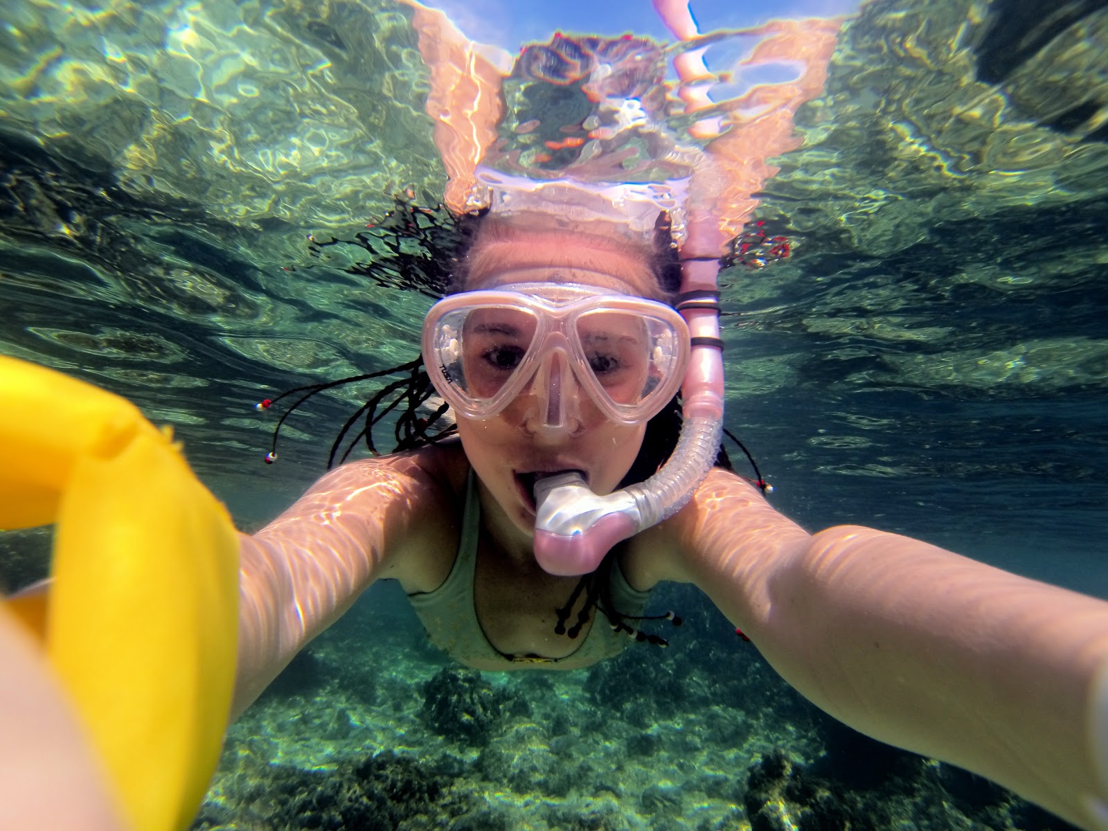 Me snorkeling in Roatan, Honduras
