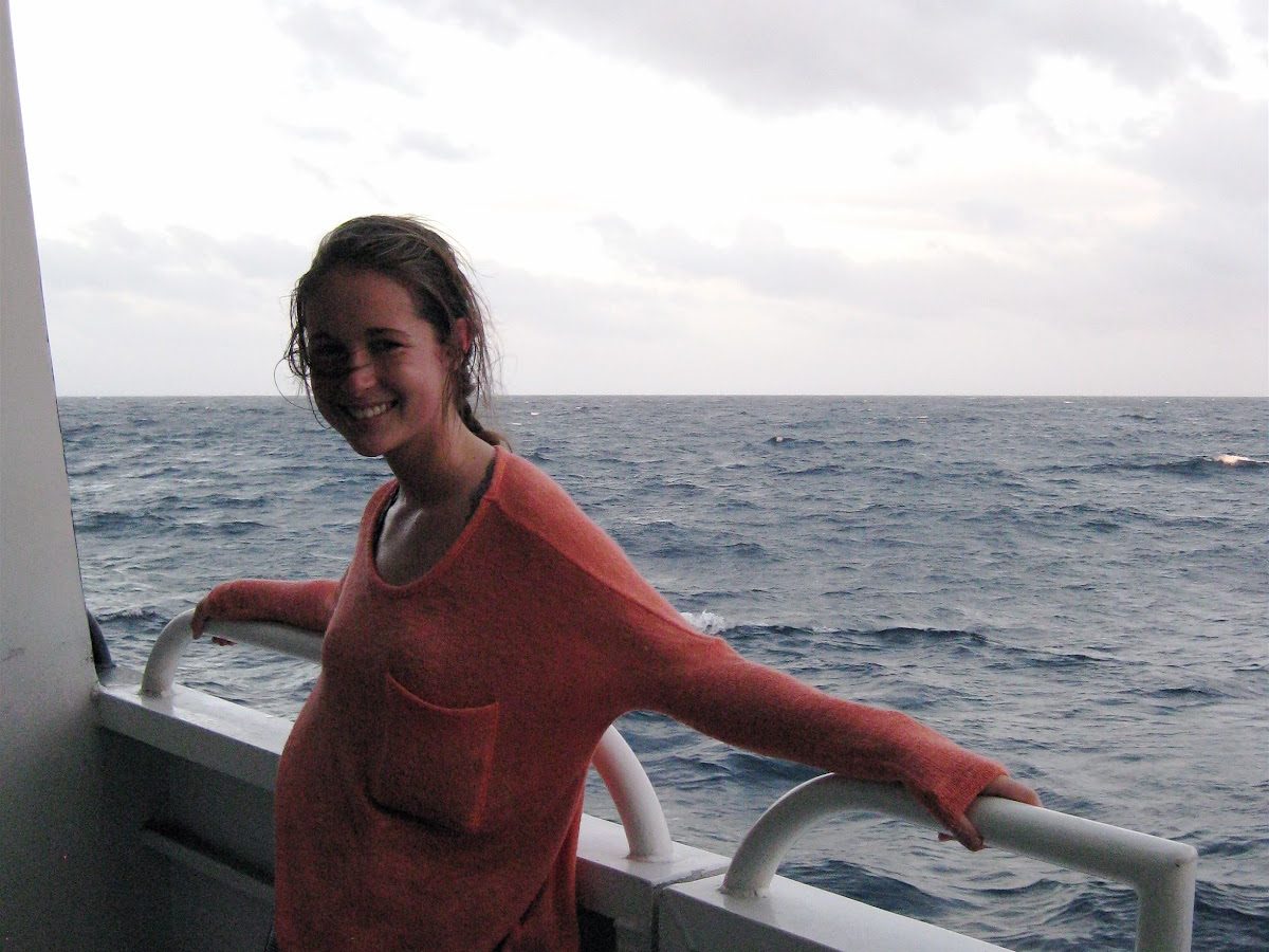 Me on the ferry ride to Roatan, Honduras.