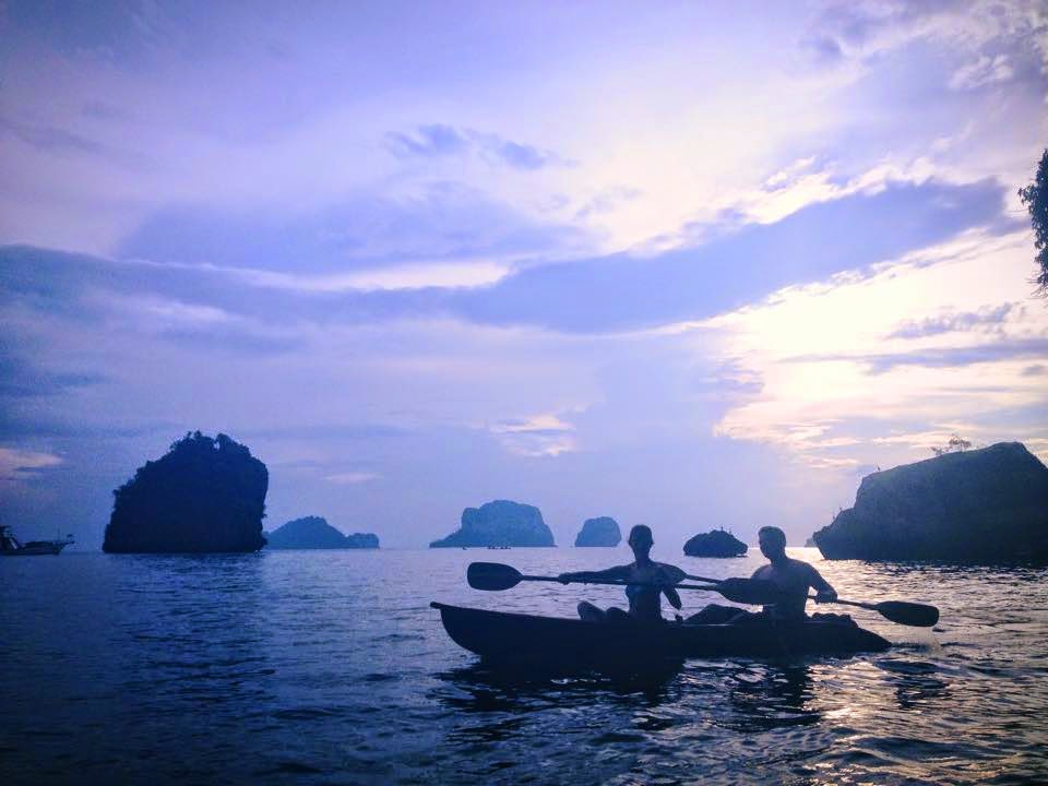 Fletch and I kayaking off of Railay Beach, Thailand