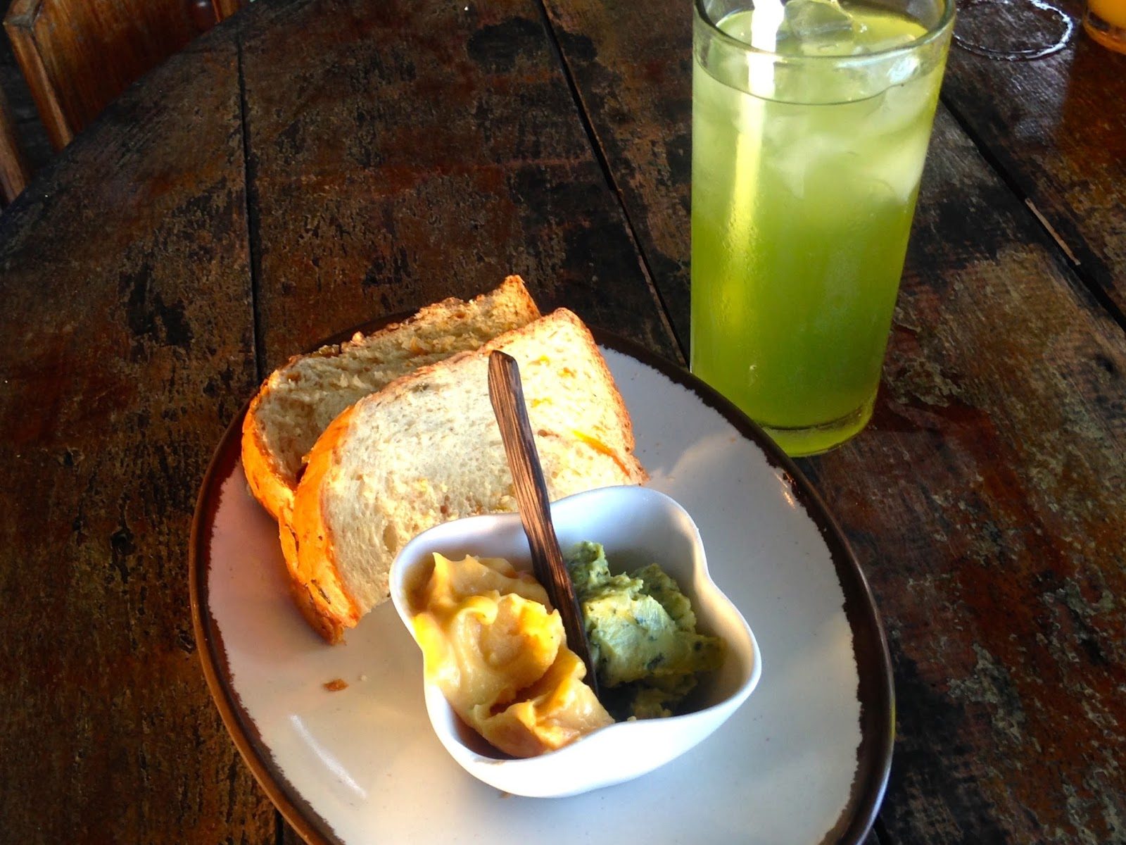 bread and fancy butters at the Bohol Bee Farm, Philippines