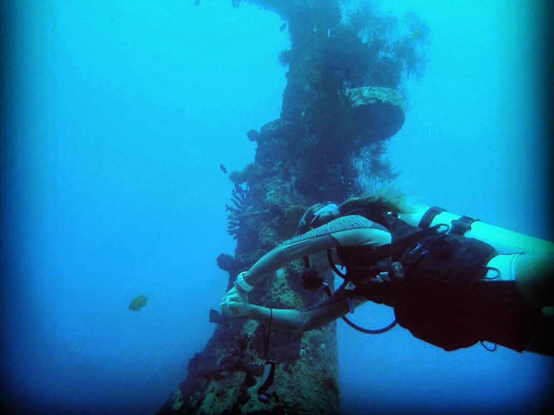 me diving the wreck in Fiji