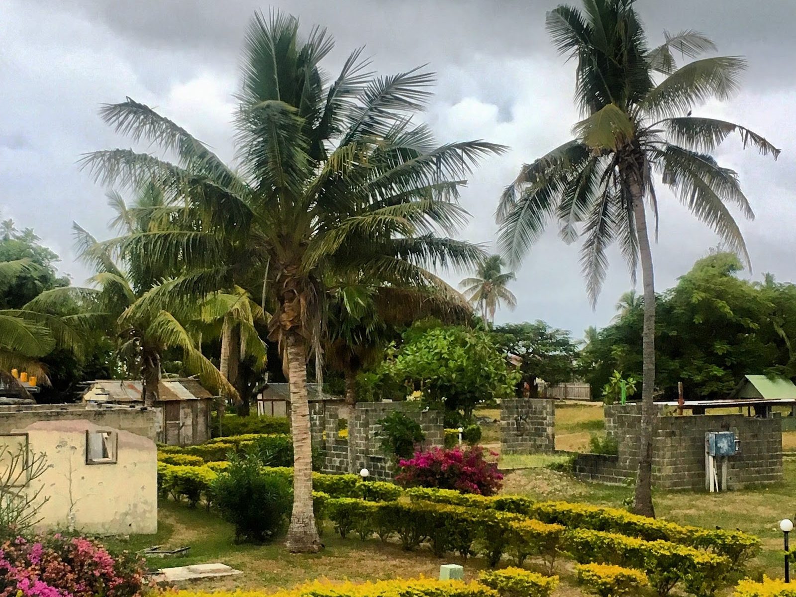 Ruins of old buildings on Mana Island, Fiji