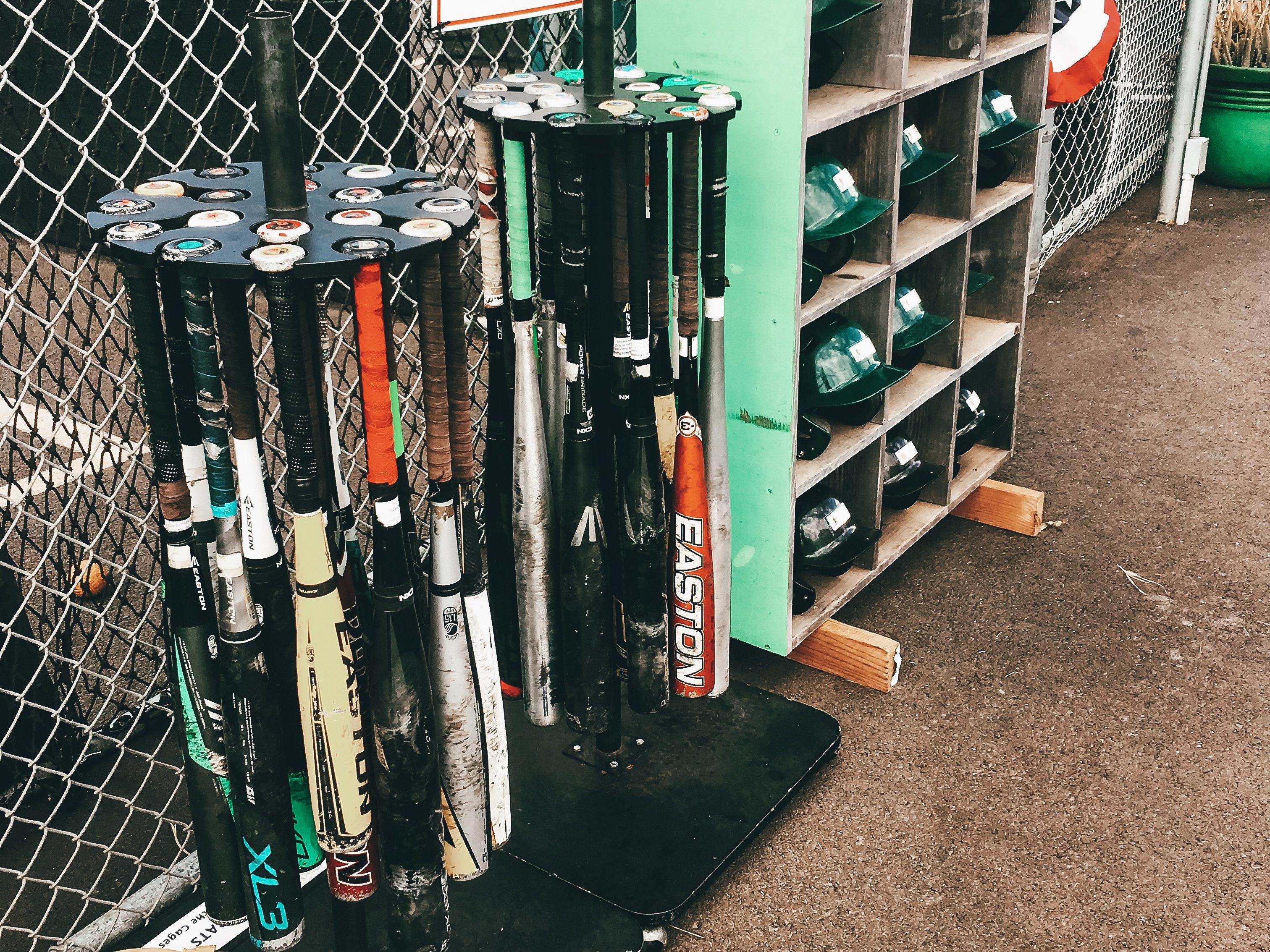 Bats and helmets at Hitter's Paradise