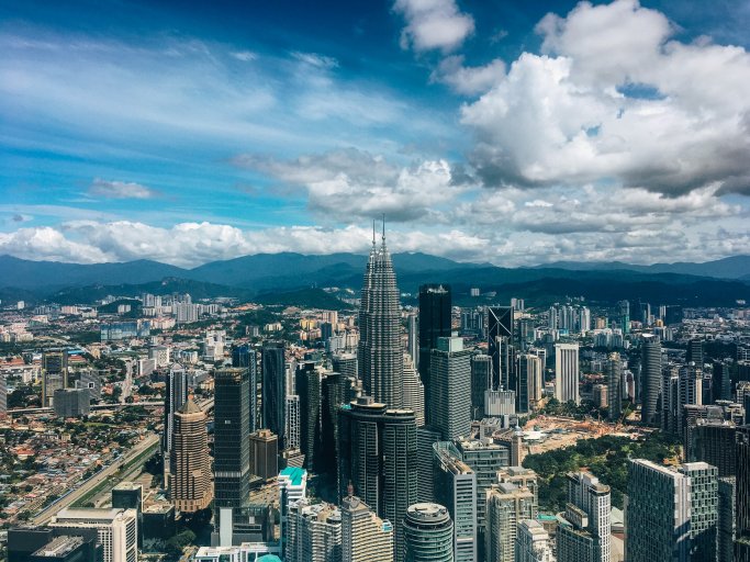 Petronas Twin Towers as seen from KL Tower