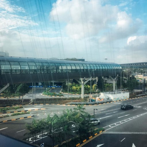 Sky bridge leading to Chengi Airport's Jewel