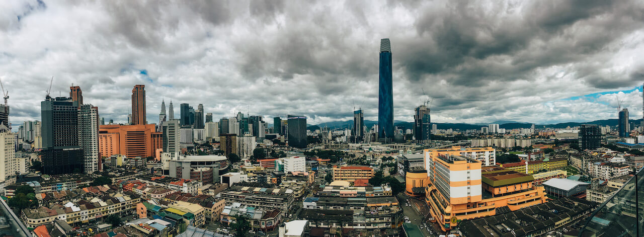 View of Kuala Lumpur's skyline as seen from the rooftop of my Airbnb.