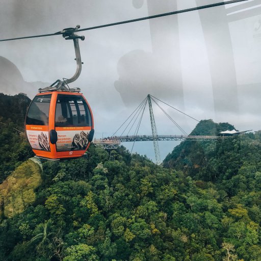 View of a SkyCab and the SkyBridge, Langkawi
