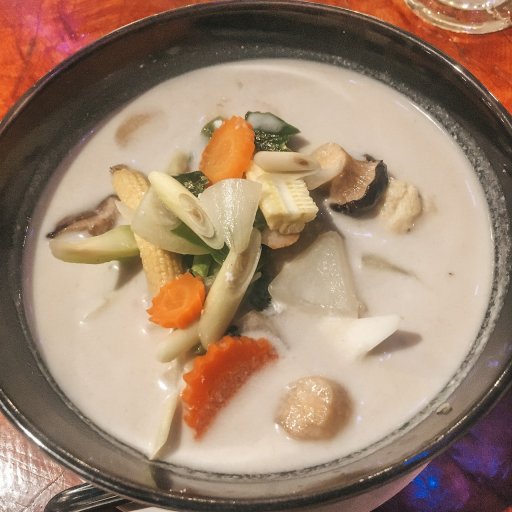 Coconut soup at Perfect Bar and Restaurant