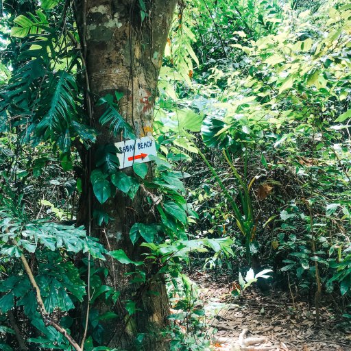 sign pointing to Sabai Beach